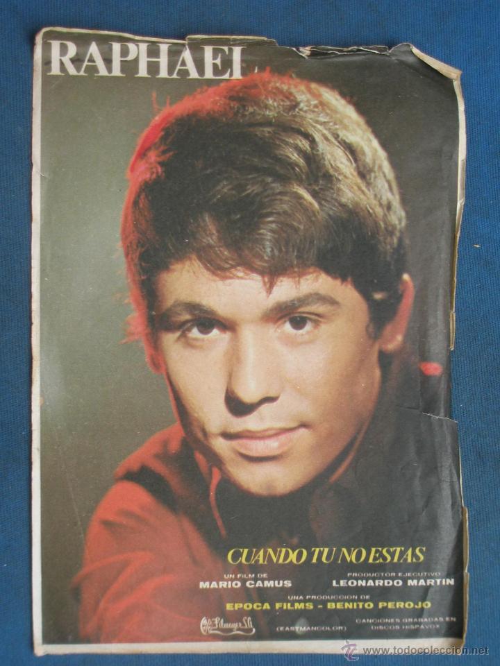 Cine: PROGRAMA DE MANO . CUANDO TU NO ESTAS , SIN PUBLICIDAD . - Foto 1