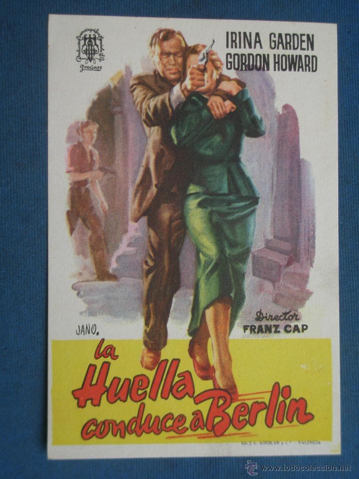 Cine: PROGRAMA DE MANO . LA HUELLA CONDUCE A BERLIN , SIN PUBLICIDAD . - Foto 1