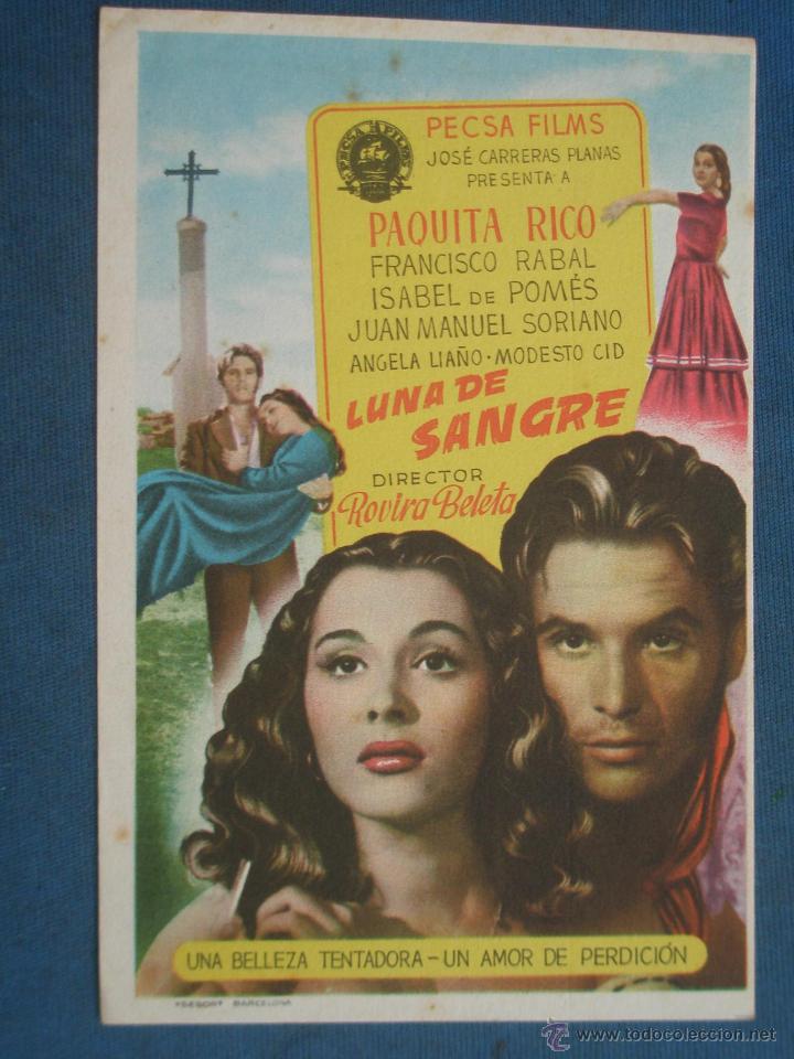 Cine: PROGRAMA DE MANO . LUNA DE SANGRE , SIN PUBLICIDAD . - Foto 1