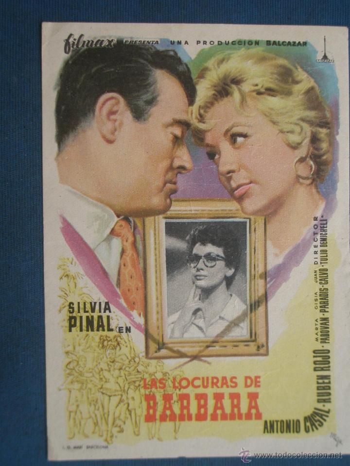 Cine: PROGRAMA DE MANO . LAS LOCURAS DE BARBARA , SIN PUBLICIDAD . - Foto 1