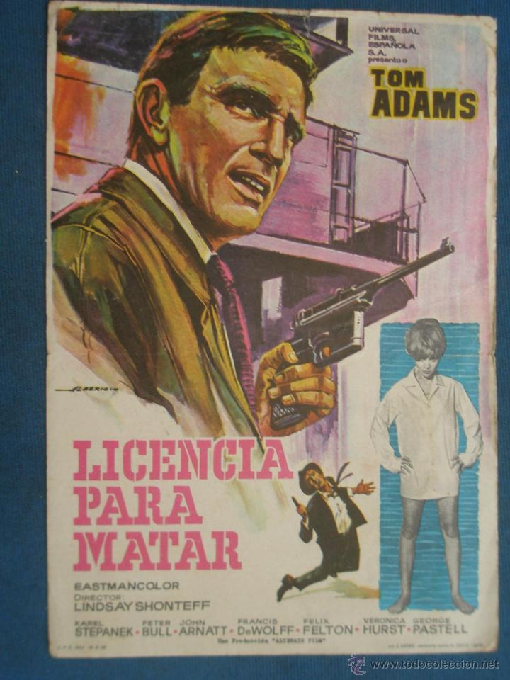 Cine: PROGRAMA DE MANO . LICENCIA PARA MATAR , SIN PUBLICIDAD . - Foto 1
