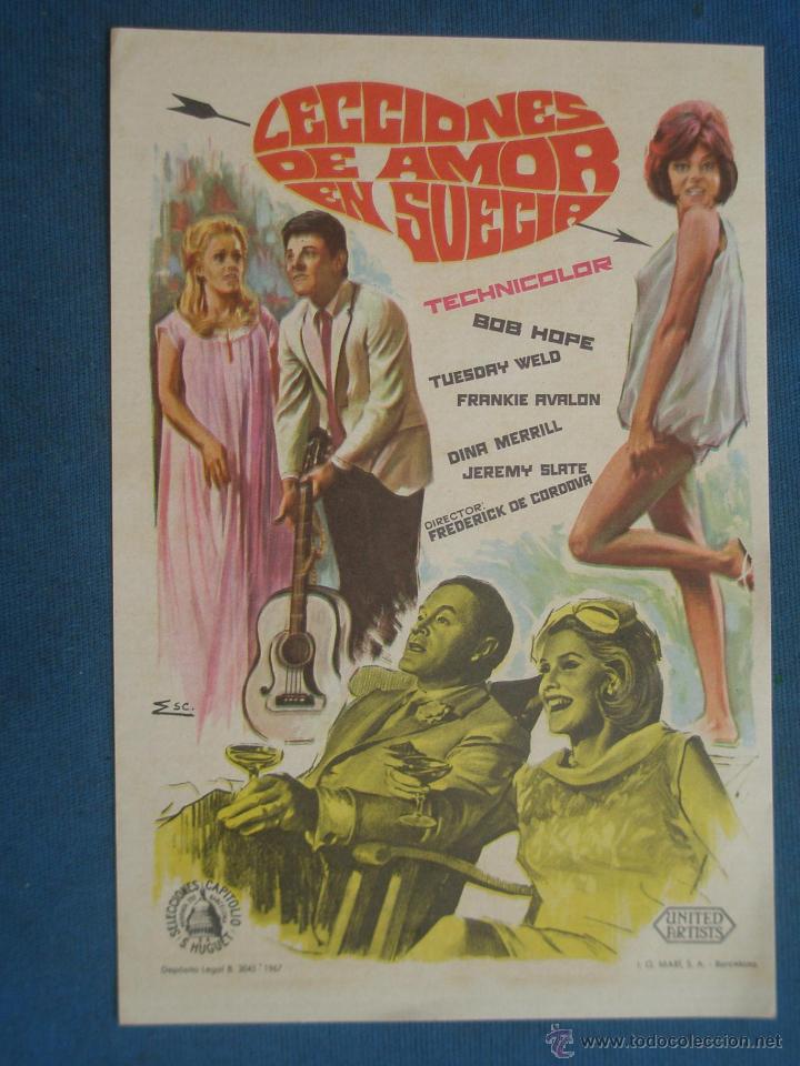Cine: PROGRAMA DE MANO . LECCIONES DE AMOR EN SUECIA , SIN PUBLICIDAD . - Foto 1