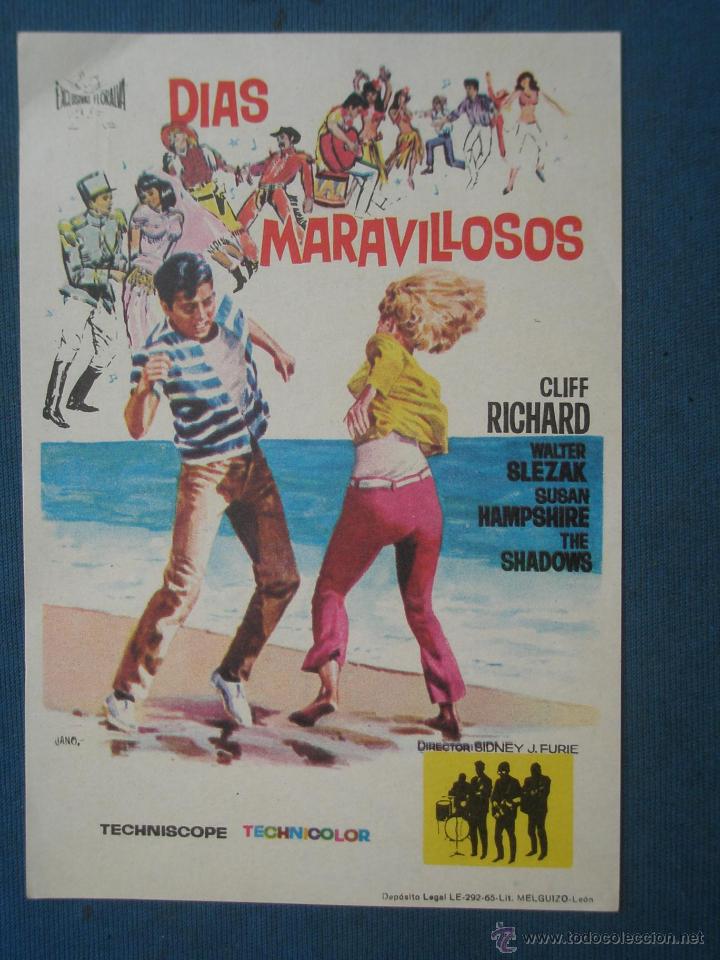 Cine: PROGRAMA DE MANO . DIAS MARAVILLOSOS , SIN PUBLICIDAD . - Foto 1