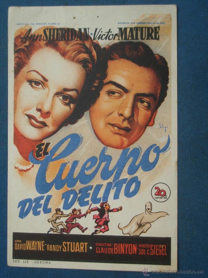 Cine: PROGRAMA DE MANO . EL CUERPO DEL DELITO, SIN PUBLICIDAD . - Foto 1