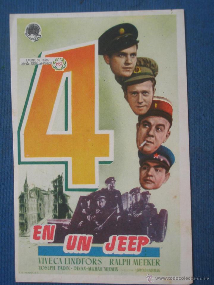 Cine: Programa de Mano . 4 EN UN JEEP , Sin Publicidad . - Foto 1