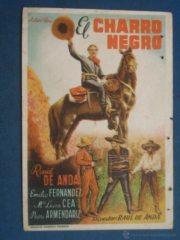 Cine: PROGRAMA DE MANO . EL CHARRO NEGRO , SIN PUBLICIDAD . - Foto 1