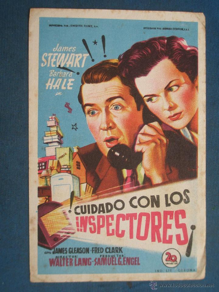 Cine: PROGRAMA DE MANO . CUIDADO CON LOS INSPECTORES , SIN PUBLICIDAD . - Foto 1