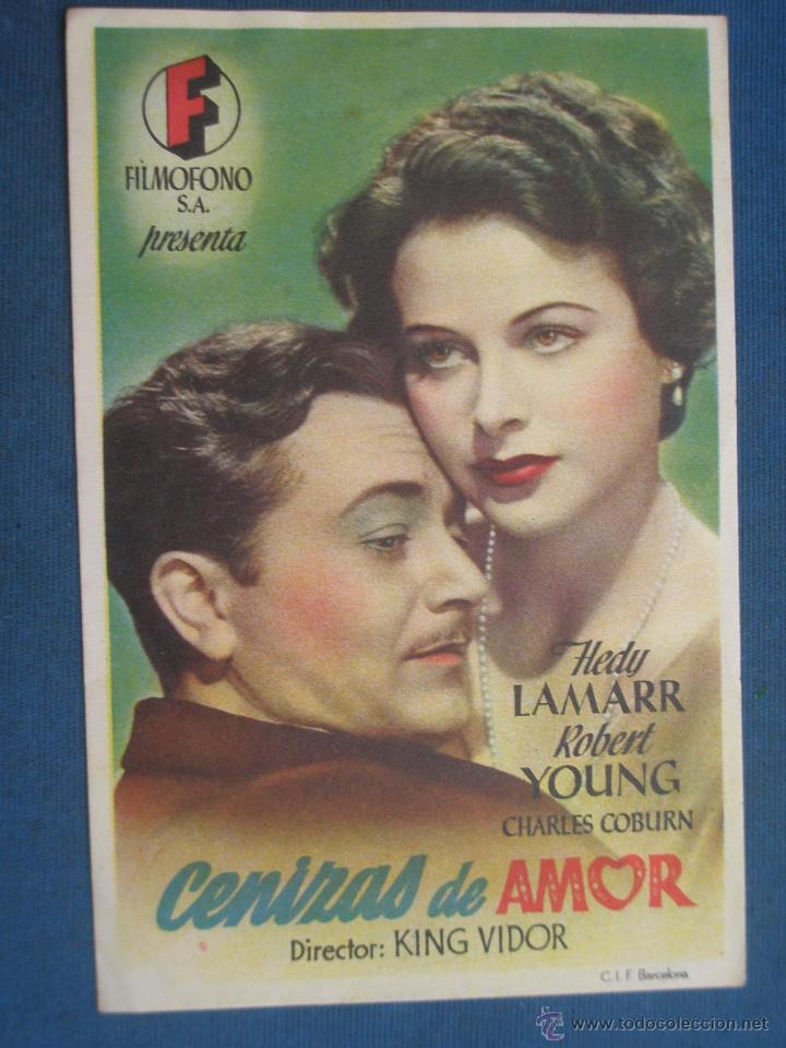 Cine: PROGRAMA DE MANO . CENIZAS DE AMOR , SIN PUBLICIDAD . - Foto 1