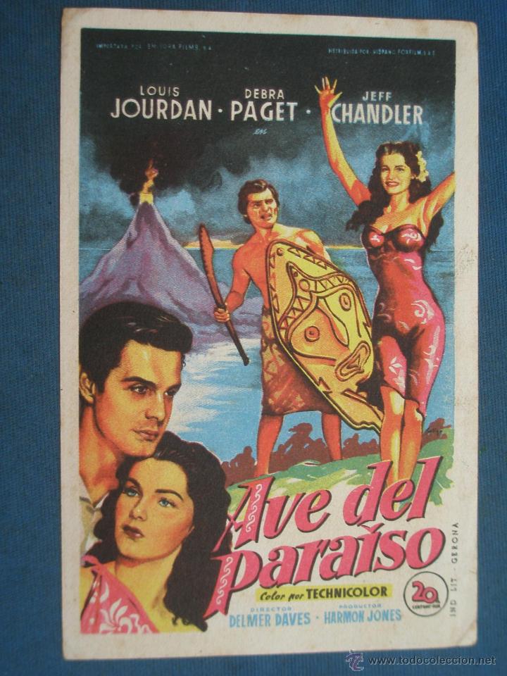 Cine: PROGRAMA DE MANO .AVE DEL PARAISO , SIN PUBLICIDAD . - Foto 1