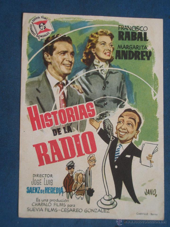 Cine: PROGRAMA DE MANO . HISTORIAS DE LA RADIO , SIN PUBLICIDAD . - Foto 1