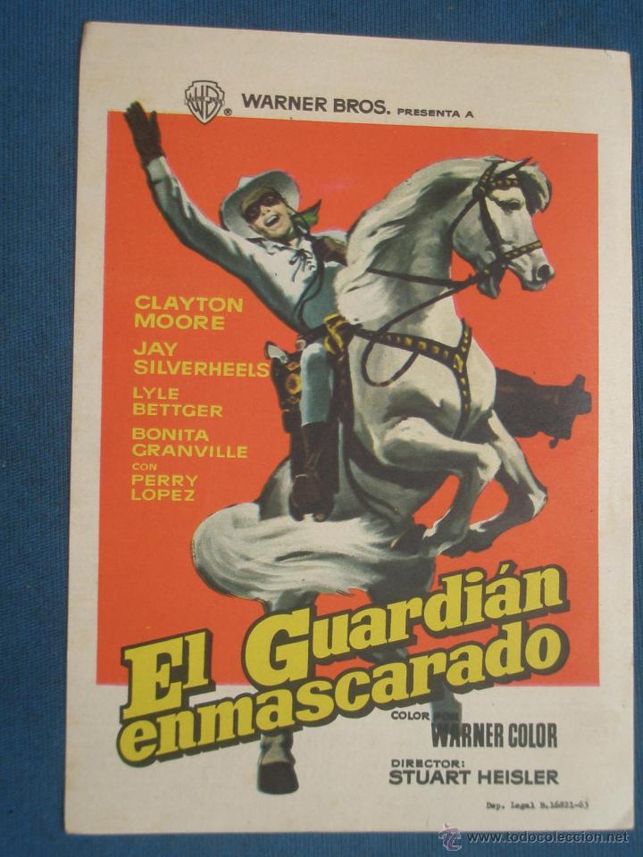 Cine: PROGRAMA DE MANO . EL GUARDIAN ENMASCARADO , SIN PUBLICIDAD . - Foto 1