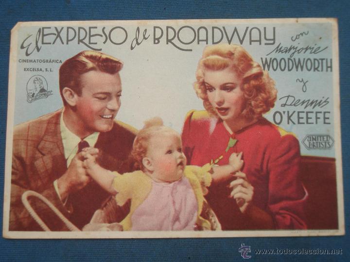Cine: PROGRAMA DE MANO . EL EXPRESO DE BROADWAY , SIN PUBLICIDAD . - Foto 1