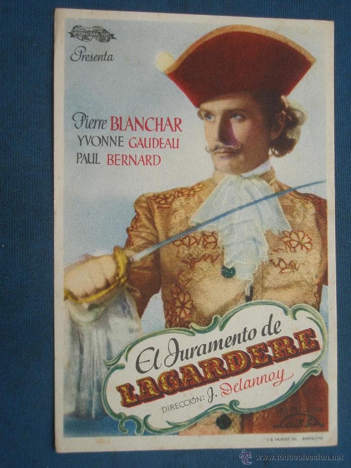 Cine: PROGRAMA DE MANO . EL JURAMENTO DE LAGARDERE , SIN PUBLICIDAD . - Foto 1