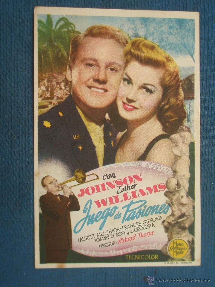 Cine: PROGRAMA DE MANO . JUEGO DE PASIONES , SIN PUBLICIDAD . - Foto 1