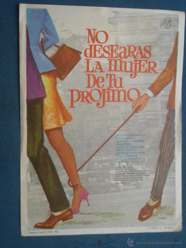Cine: PROGRAMA DE MANO . NO DESEARAS LA MUJER DE TU PROJIMO , SIN PUBLICIDAD . - Foto 1