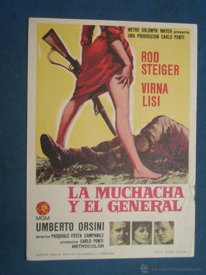 Cine: PROGRAMA DE MANO . LA MUCHACHA Y EL GENERAL , SIN PUBLICIDAD . - Foto 1