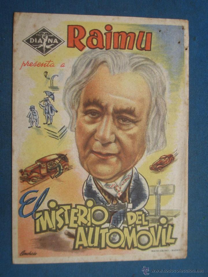 Cine: PROGRAMA DE MANO . EL MISTERIO DEL AUTOMOVIL , SIN PUBLICIDAD . - Foto 1