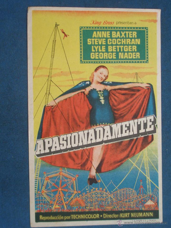 Cine: PROGRAMA DE MANO . APASIONADAMENTE , SIN PUBLICIDAD . - Foto 1