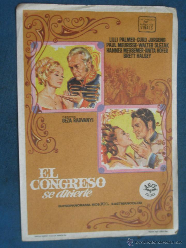 Cine: PROGRAMA DE MANO . EL CONGRESO SE DIVIERTE , SIN PUBLICIDAD . - Foto 1