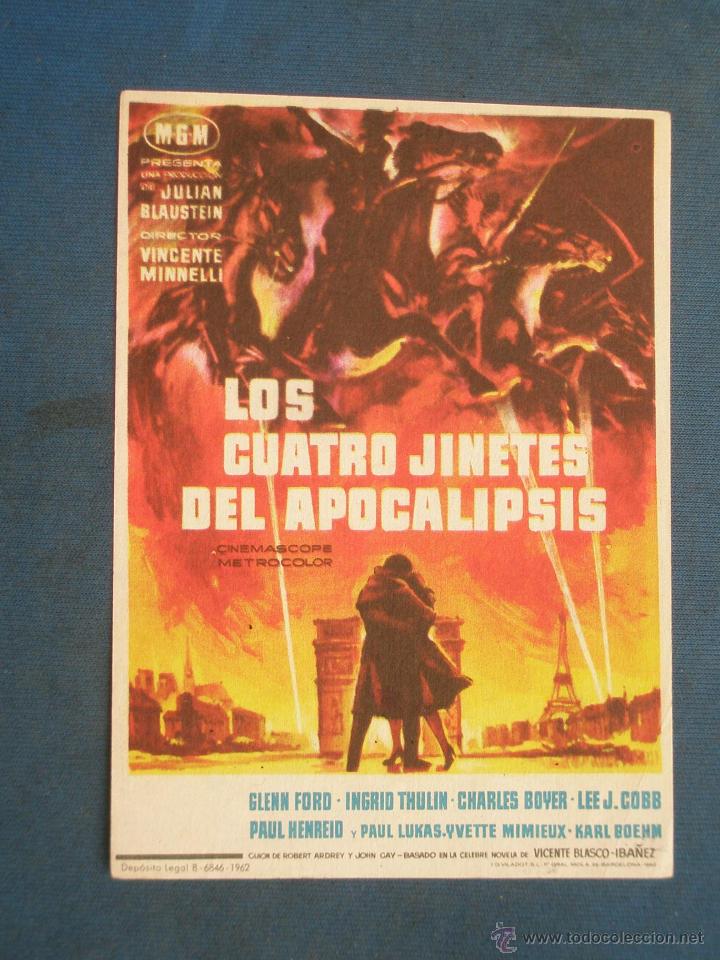 Cine: PROGRAMA DE MANO . LOS CUATRO JINETES DEL APOCALIPSIS . SIN PUBLICIDAD . - Foto 1