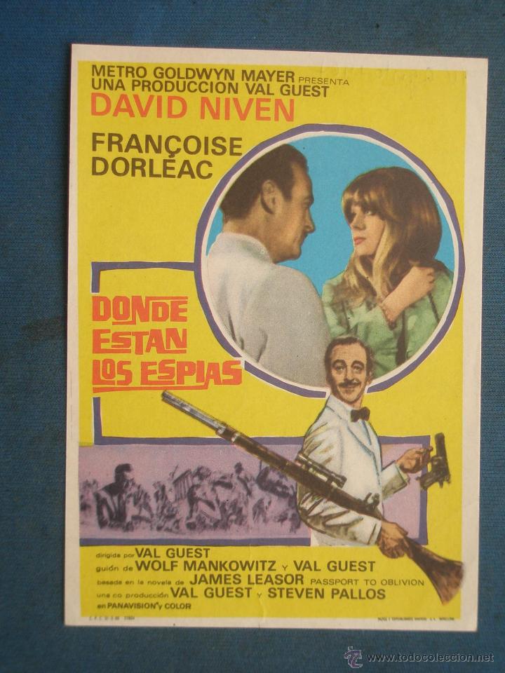 Cine: PROGRAMA DE MANO . DONDE ESTAN LOS ESPIAS , SIN PUBLICIDAD . - Foto 1