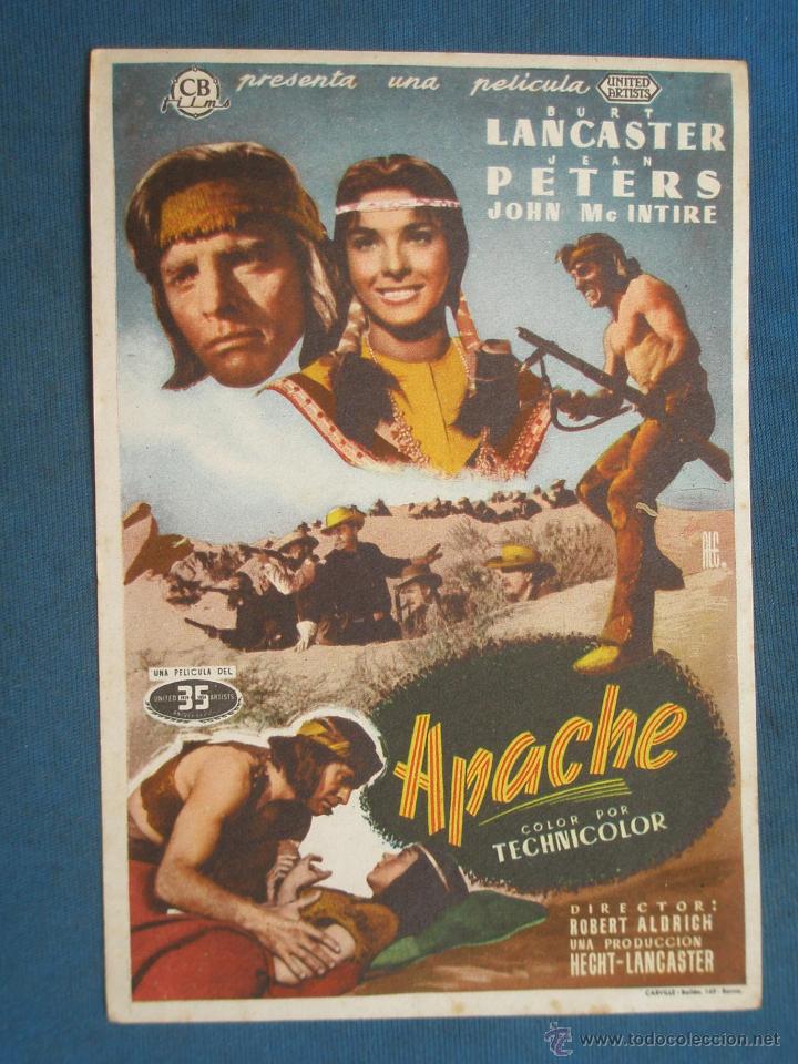 Cine: PROGRAMA DE MANO . APACHE, SIN PUBLICIDAD . ( VER FOTO ADICIONAL ). - Foto 1