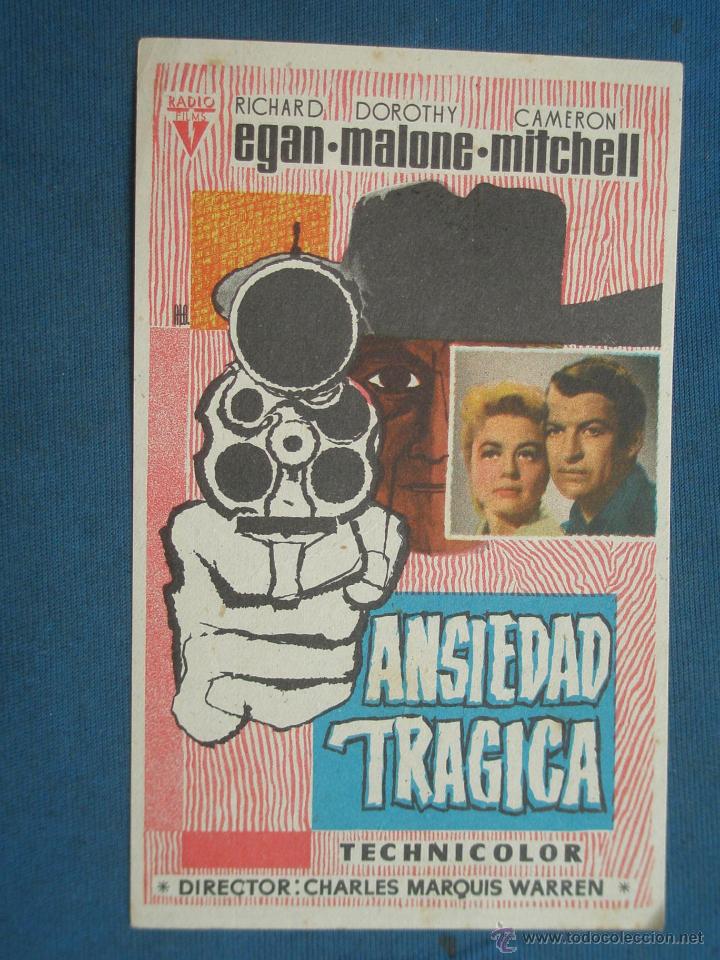 Cine: PROGRAMA DE MANO . ANSIEDAD TRAGICA . SIN PUBLICIDAD . - Foto 1