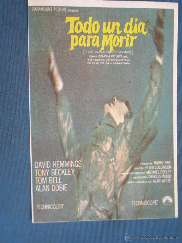 Cine: PROGRAMA DE MANO . TODO UN DIA PARA MORIR , SIN PUBLICIDAD . - Foto 1