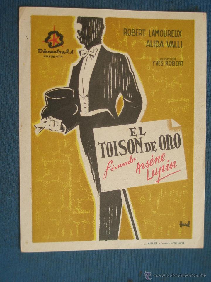Cine: PROGRAMA DE MANO . EL TOISON DE ORO , SIN PUBLICIDAD . - Foto 1