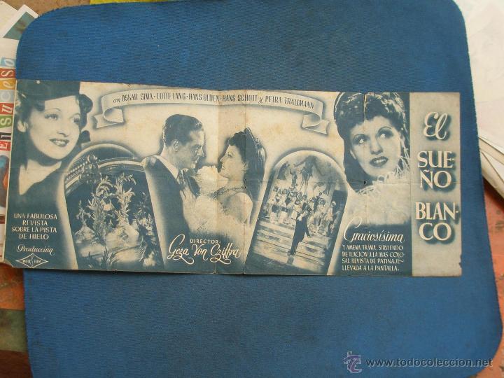 Cine: PROGRAMA DE MANO . EL SUE&Ntilde;O BLANCO , SIN PUBLICIDAD . - Foto 1