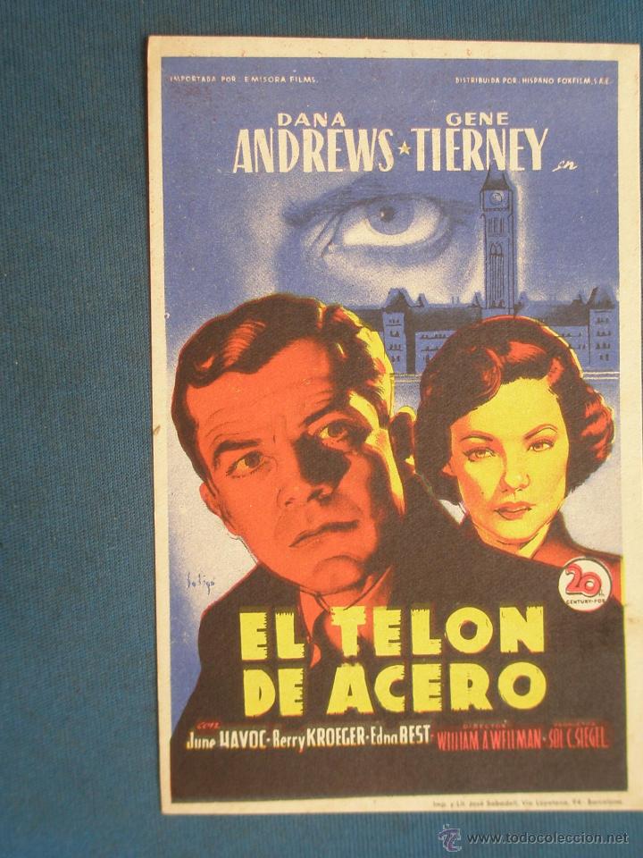 Cine: PROGRAMA DE MANO . EL TELON DE ACERO , SIN PUBLICIDAD . - Foto 1
