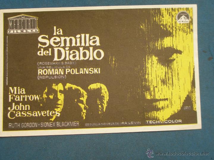 Cine: PROGRAMA DE MANO . LA SEMILLA DEL DIABLO, SIN PUBLICIDAD . - Foto 1