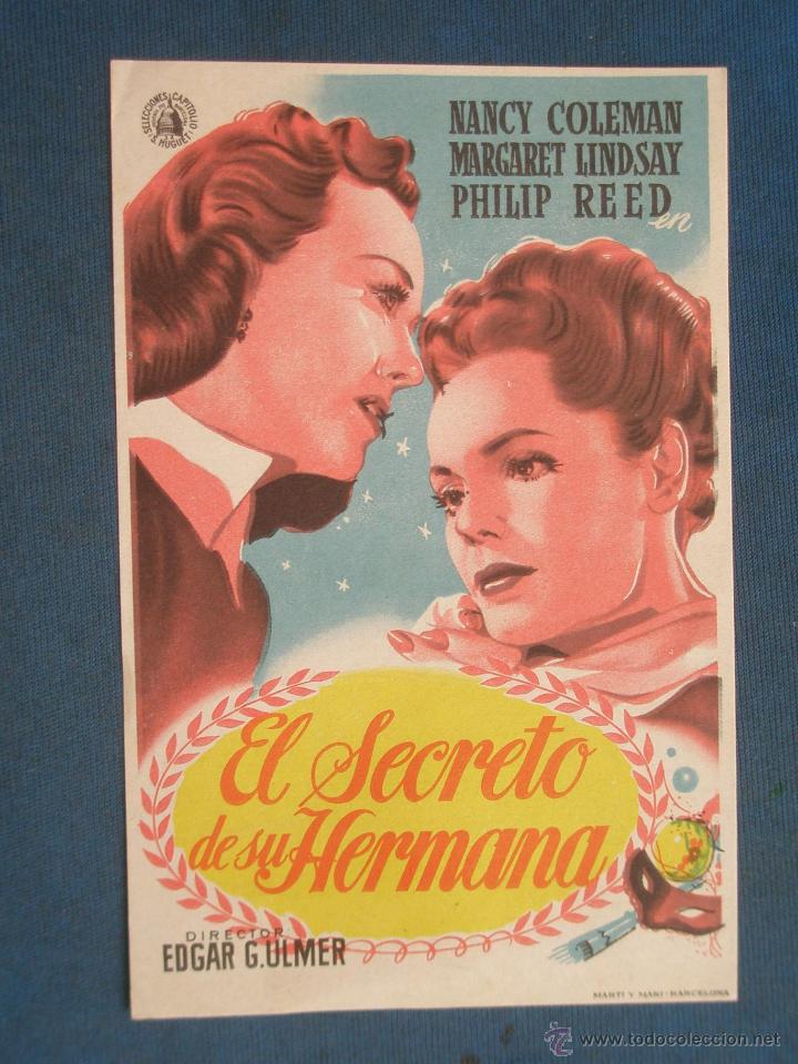 Cine: PROGRAMA DE MANO . EL SECRETO DE SU HERMANA , SIN PUBLICIDAD . - Foto 1