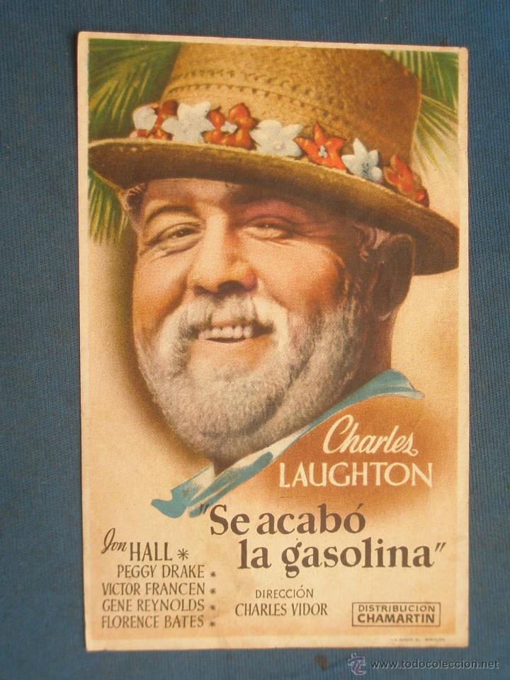 Cine: PROGRAMA DE MANO . SE ACABO LA GASOLINA , SIN PUBLICIDAD . - Foto 1
