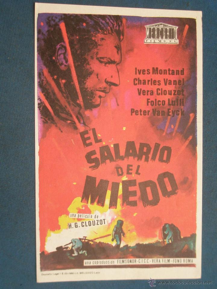 Cine: PROGRAMA DE MANO . EL SALARIO DEL MIEDO , SIN PUBLICIDAD . - Foto 1