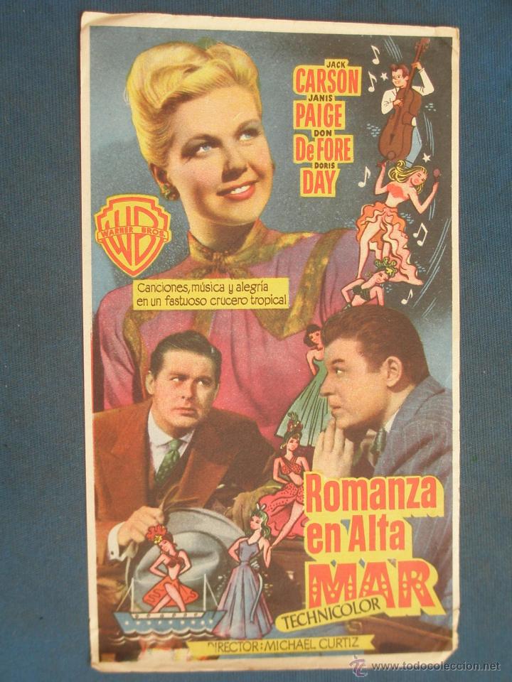 Cine: PROGRAMA DE MANO . ROMANZA EN ALTA MAR , SIN PUBLICIDAD . - Foto 1