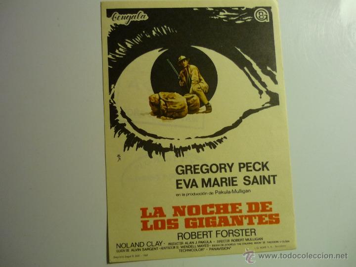 Cine: programa la noche de los gigantes.--gregory peck--sello cine coca - Foto 1