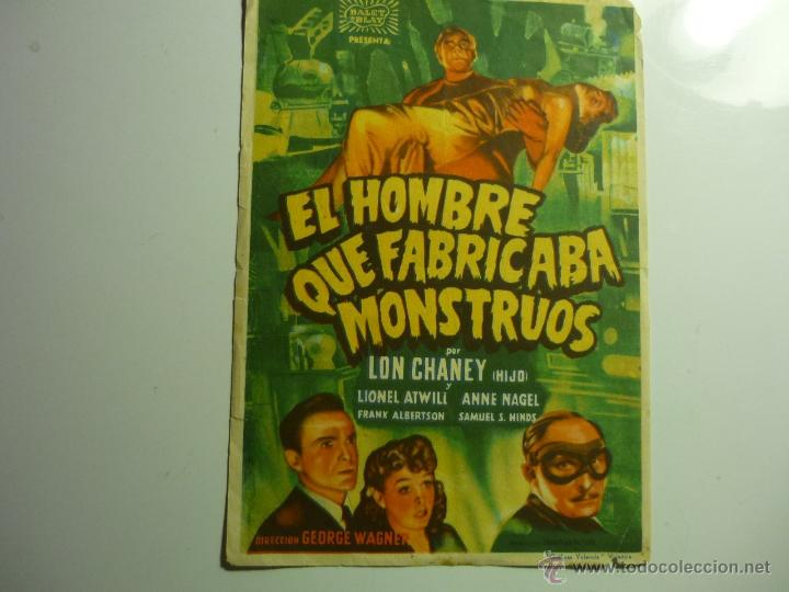 Cine: programa el hombre que fabricaba monstruos-lon chaney-PUBLICIDAD - Foto 1