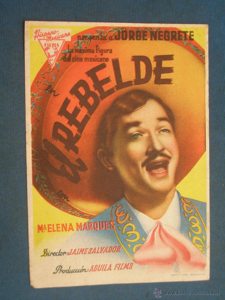 Cine: PROGRAMA DE MANO . EL REBELDE , SIN PUBLICIDAD . - Foto 1