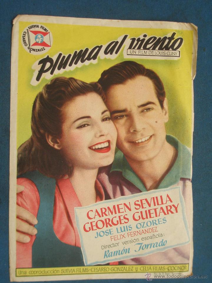 Cine: PROGRAMA DE MANO . PLUMA AL VIENTO , SIN PUBLICIDAD . - Foto 1