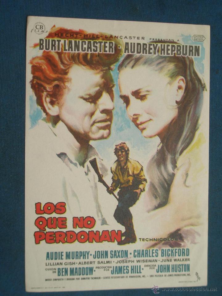 Cine: PROGRAMA DE MANO . LOS QUE NO PERDONAN , SIN PUBLICIDAD . - Foto 1