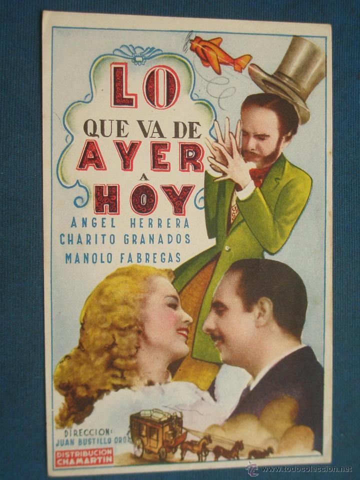 Cine: PROGRAMA DE MANO . LO QUE VA DE AYER A HOY , SIN PUBLICIDAD . - Foto 1