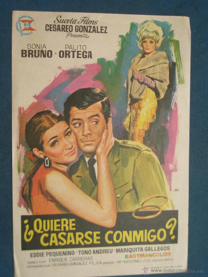 Cine: PROGRAMA DE MANO . QUIERE CASARSE CONMIGO , SIN PUBLICIDAD . - Foto 1