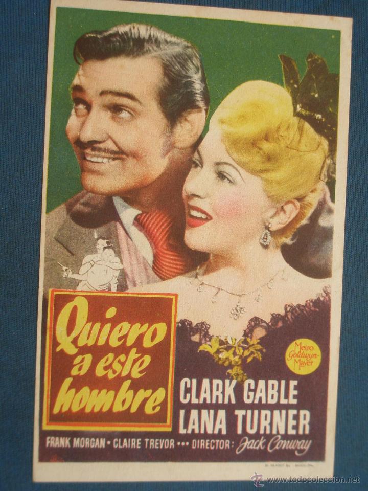 Cine: PROGRAMA DE MANO . QUIERO A ESTE HOMBRE , SIN PUBLICIDAD . - Foto 1