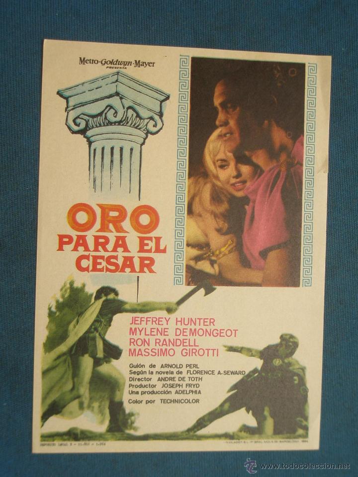 Cine: PROGRAMA DE MANO . ORO PARA EL CESAR , SIN PUBLICIDAD . - Foto 1