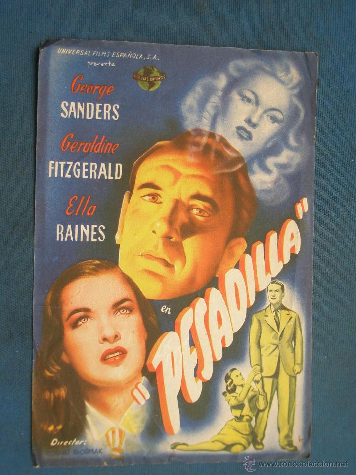 Cine: PROGRAMA DE MANO . PESADILLA , SIN PUBLICIDAD . - Foto 1