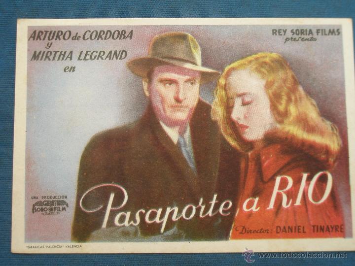 Cine: PROGRAMA DE MANO . PASAPORTE A RIO , SIN PUBLICIDAD . - Foto 1