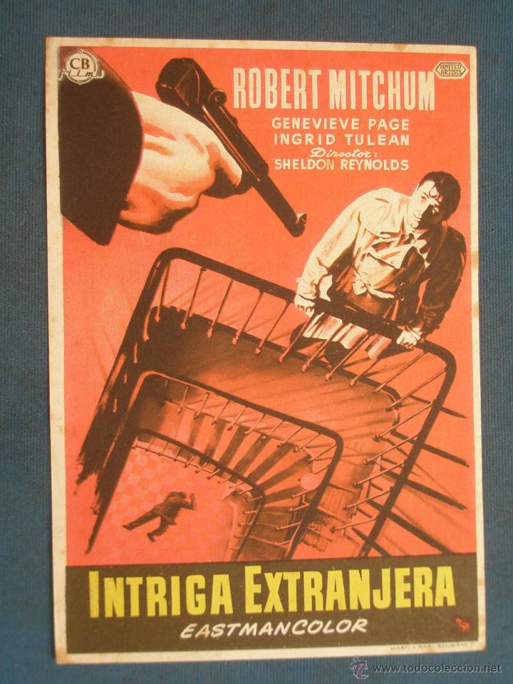 Cine: ANTIGUO PROGRAMA DE CINE , INTRIGA EXTRANJERA . CON PUBLICIDAD EN EL DORSO. - Foto 1
