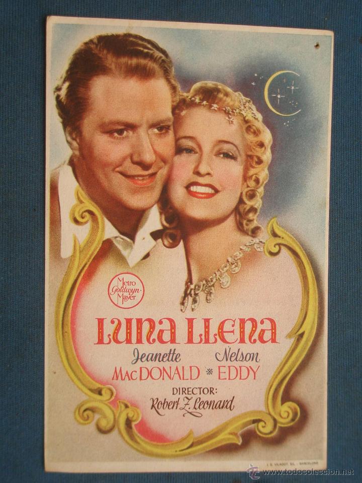 Cine: PROGRAMA DE MANO . LUNA LLENA , CON PUBLICIDAD . - Foto 1