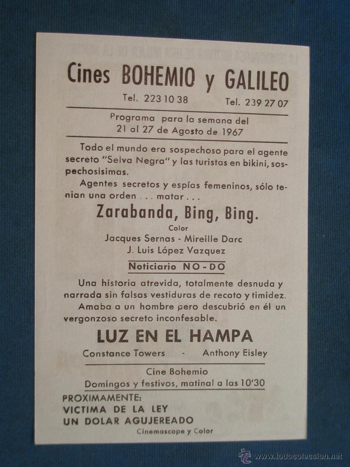 Cine: PROGRAMA DE MANO . UNA LUZ EN EL HAMPA , CON PUBLICIDAD . - Foto 2